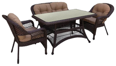 Набор садовой мебели Afina T130Br/LV520BB brown; beige 4 предмета