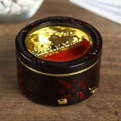 Шкатулка музыкальная Круглая с ящиками 5х9,5х9,5 см No Brand