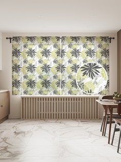 Фототюль JoyArty "Черный василек", 145x180 см (2 полотна со шторной лентой + 50 крючков)