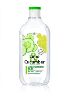 Мицеллярная вода Iris Cosmetic Lime & Cucumber для лица глаз и губ всех типов кожи 500мл
