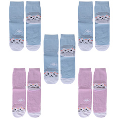 Носки для девочек ХОХ 5-D-3R12 цв. голубой; фиолетовый; белый р. 30