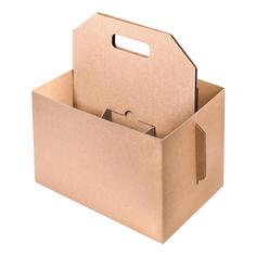 Короб 6 ячеек с ручкой 16 х 36 х 30 см бежевый No Brand