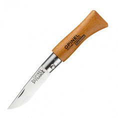 Нож Opinel №8, углеродистая сталь, рукоять из дерева бука, с чехлом, в деревянной коробке