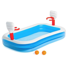 Бассейн надувной игровой Баскетбол, 251 х 168 х 102 см, 2 мячика, от 3 лет, 54122 Bestway