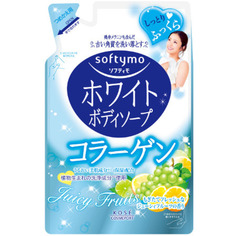 Softymo жидкое мыло для тела с коллагеном аромат морской свежести сменная упаковка 420 мл Kose