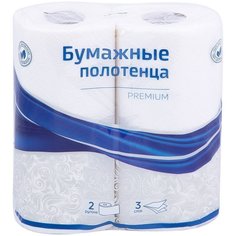 Полотенца бумажные в рулонах OfficeClean Premium 3-слойные 11м рул тиснение белые 2шт.
