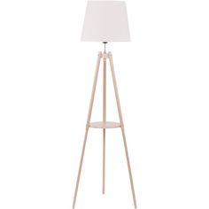 Торшер на треноге с тканевым абажуром TK Lighting 1090 lozano 1 E27 светлое дерево лофт
