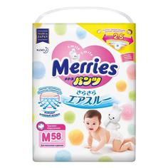 Японские трусики-подгузники Merries M 6-10кг, 58шт.