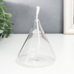 Подсвечник керосиновый стекло Конус прозрачный 11х9х9 см No Brand