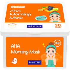 Маска для лица SHINETREE с AHA кислотами утренняя разглаживающая 30 шт