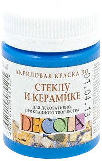 Краска Невская Палитра Decola По стеклу и керамике синий светлый 50 мл