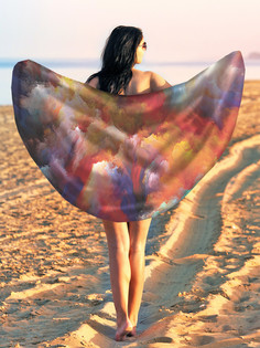 Парео и Пляжный коврик JoyArty "Небесная палитра", трикотаж 150 см