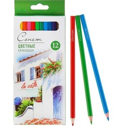 Карандаши художественные цветные «Сонет», 12 цветов Невская палитра