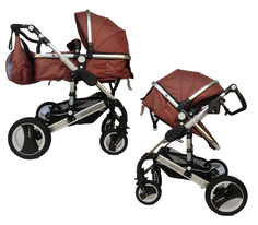 Коляска-трансформер Belecoo Luxmom 2 в 1 с сумкой 535 red