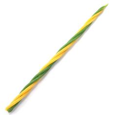 свч08-02 Свеча Деньги воск 22см,горение 25 мин желт/зелен Восточная лавка