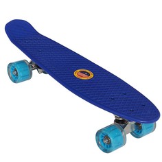 Скейтборд пластиковый 56x15cm со свет. колесами синий SK506 Спортекс E33098