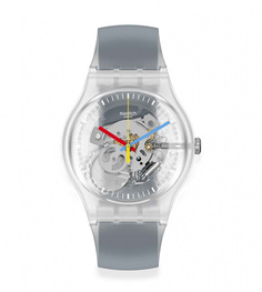 Часы наручные унисекс SWATCH CLEARLY BLACK STRIPED