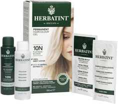 Натуральная гель краска для волос без аммиака Herbatint тон 10N Платиновый Блондин