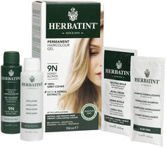Натуральная стойкая гель краска для волос без аммиака Herbatint тон 9N Медовый Блондин