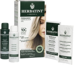 Натуральная стойкая гель краска для волос без аммиака Herbatint тон 10С Шведский Блондин