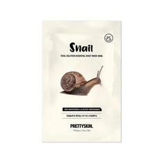 Увлажняющая маска для лица Prettyskin Snail с муцином улитки 23г