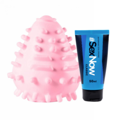 Набор мастурбатор мини, розовый 7 см и интимная гель смазка SexNow Classic 50 мл