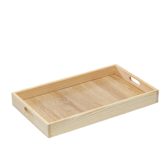 Поднос с декором, с покрытием, 30x20x6 см, сосна No Brand