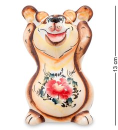 ГЛ-230 Фигурка "Медведь" цв. (Гжельский фарфор)