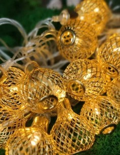 Новогодняя гирлянда сетчатые кувшины, 4 метра, 40 Led, золотой 150 г No Brand