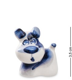 ГЛ-748 Фигурка "Собака Пирожок" (Гжельский фарфор)