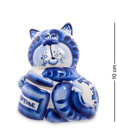 ГЛ-349 Фигурка "Кот-Сластена" (Гжельский фарфор)