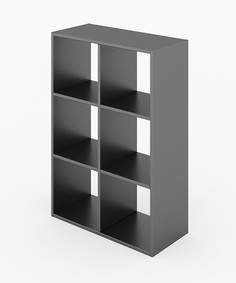 Стеллаж 6-и секционный Антрацит Феликс ПК-ОБИ-СЖ124Х73-В1-297