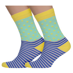 Комплект носков унисекс ХОХ 2-XF зеленых; желтых; синих 25