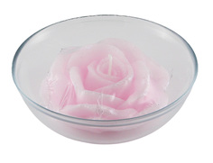 Плавающая свеча роза розовая в подсвечнике 11 см Омский Свечной