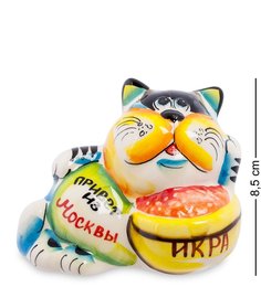 ГЛ-344 Фигурка "Кот-Икра" цв.(Гжельский фарфор)