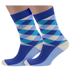 Комплект носков унисекс ХОХ 2-XF синих; голубых; бирюзовых; белых 29