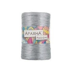 Вязание Пряжа ARACHNA Raffia 100% полипропилен 5 шт. х 50 г 200 м цв. №05 серебряный Raffi