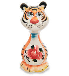 ГЛ-764 Фигурка "Тигренок Арсений" цв. (Гжельский фарфор)