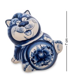 ГЛ-332 Фигурка "Кот Дурилка" (Гжельский фарфор)