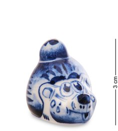 ГЛ-735 Фигурка "Еж с яблоком" (Гжельский фарфор)