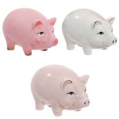 Фигурка декоративная Свинка, L8 W5 H5,3см, 3в (б/инд.уп). Фарфор KSM-724103 Remeco Collection