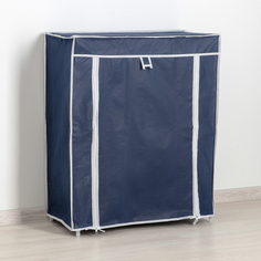 Полка для обуви, 4 яруса, 60×28×72 см цвет синий No Brand