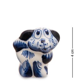 ГЛ-759 Фигурка "Щенок" (Гжельский фарфор)