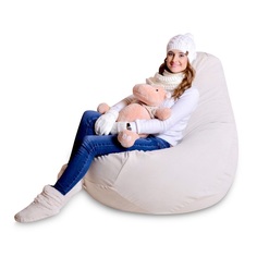 Кресло-мешок «Велюр кремовый» XL No Brand