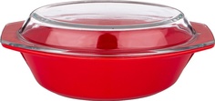 Форма для запекания со стеклянной жаропрочной крышкой (красная) Объем: 2500 мл Agness