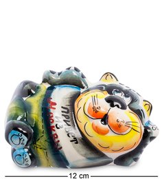 ГЛ-354 Фигурка "Кот" бол. цв. (Гжельский фарфор)