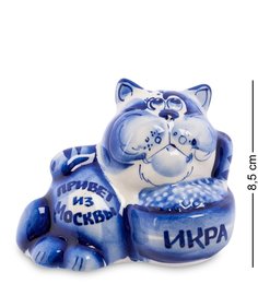 ГЛ-343 Фигурка "Кот-Икра" (Гжельский фарфор)