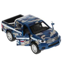 Игрушечная машинка TOYOTA HILUX КАМУФЛЯЖ 12 см, двери, синий 4680013716356 No Brand