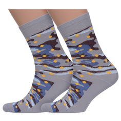 Комплект носков унисекс ХОХ 2-XF серых; желтых; синих; коричневых 29