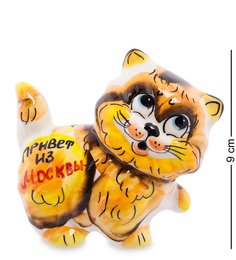 ГЛ-364 Фигурка "Кот-Пушистик" цв. (Гжельский фарфор)